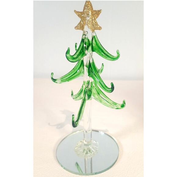 LS Arts Green Crystal 6" Christmas Tree 12 Assorted Removable Ornaments WAX-004 - Picture 2 of 6